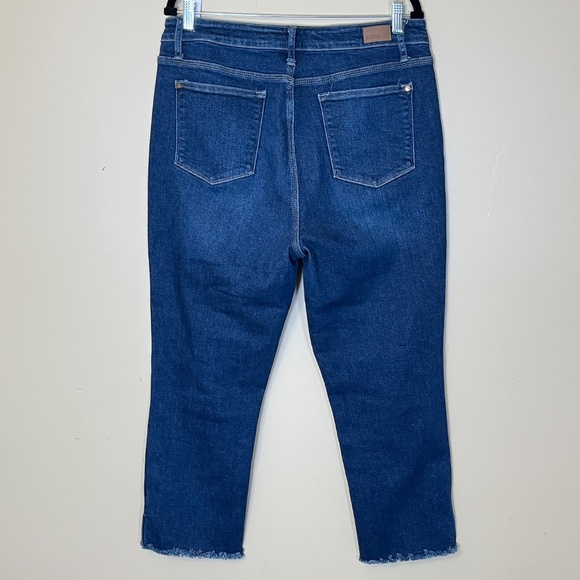 Judy Blue Cropped Straight Frayed Hem Jeans - Women's Size 15 / 32 - Blue - Picture 4 of 10